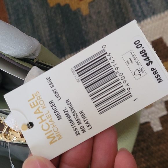 Michael Kors Mercer Medium Satchel Crossbody Bag Light Sage Green - Picture 5 of 7